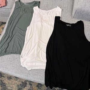 Bundle of three large Zyia tanks (sage, white, black)